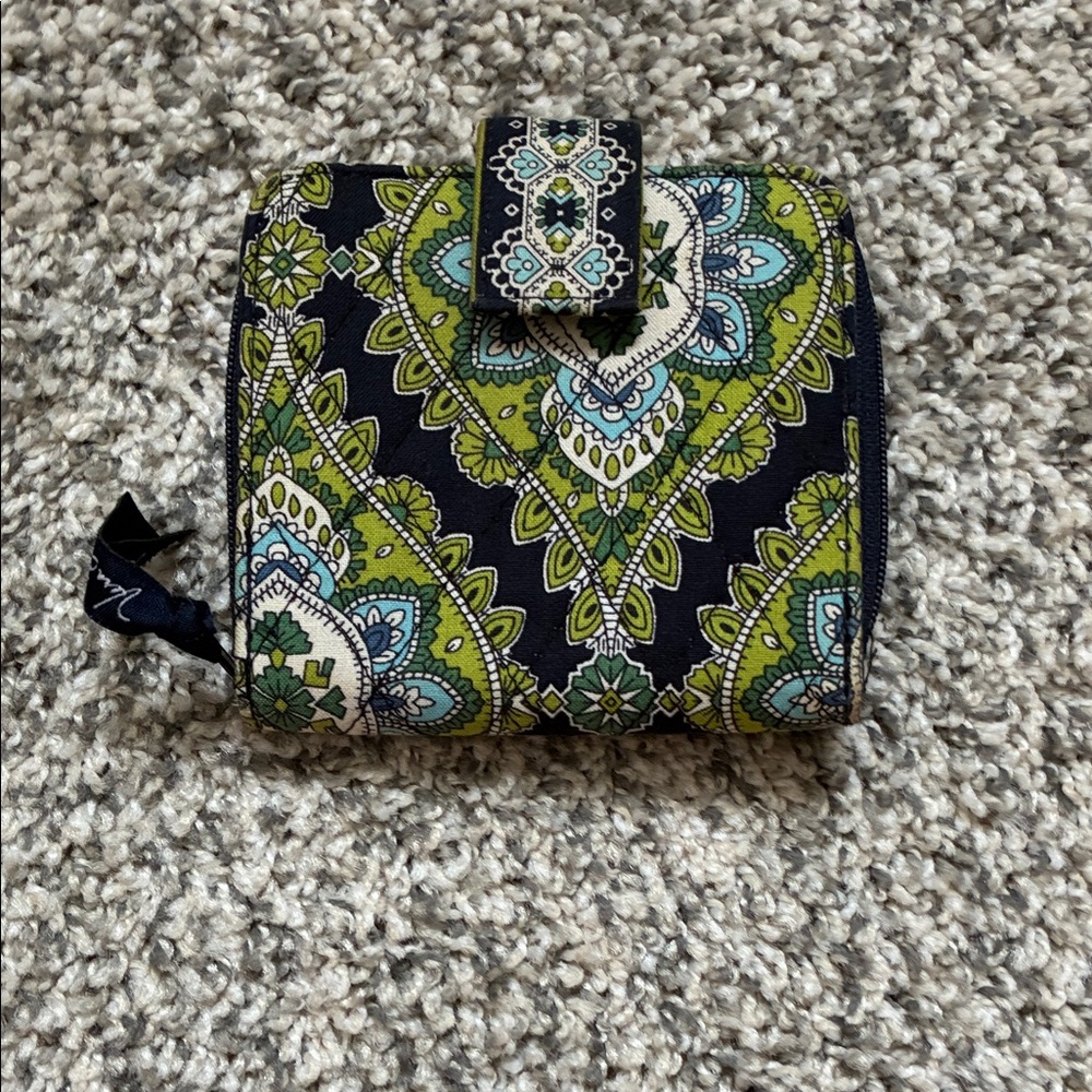 Vera Bradley Black and Green Patterned Wallet